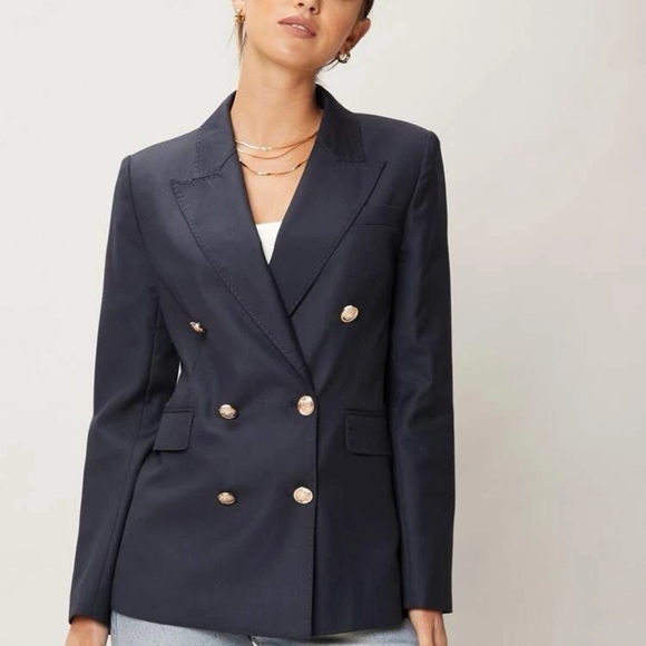 MOTF Jackets & Blazers - MOTF Tailored Navy Blazer with Gold Buttons | Women’s XS | NEW
